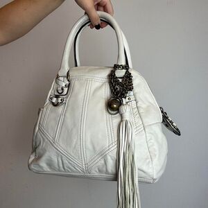 Juicy Couture Vintage y2k early 2000s white leather satchel bag